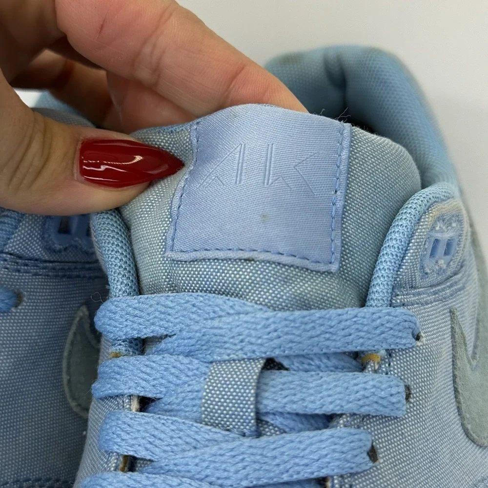 Please READ! Y2K Nike Air Max 1 Blue Canvas Sneakers Men 8.5 EUR 42 2010 Vietnam